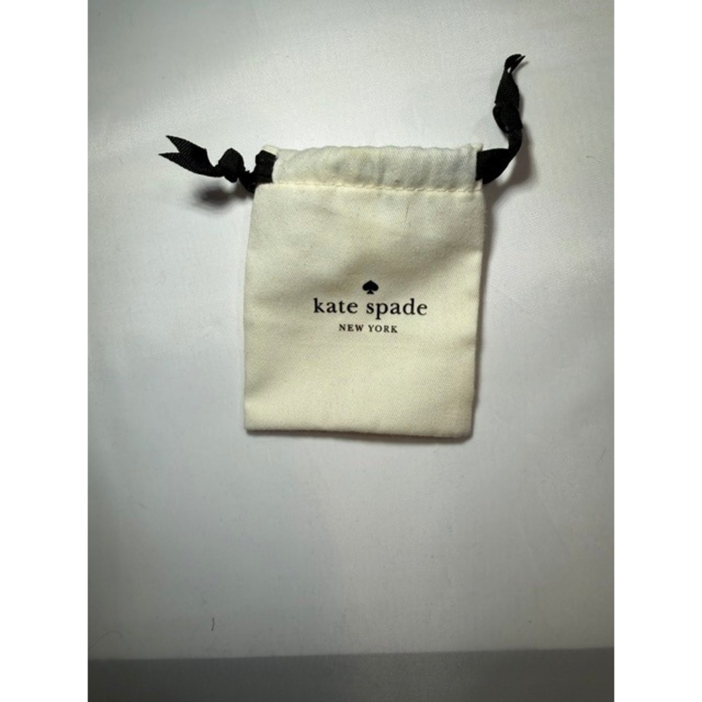 Kate Spade New York Small Canvas Jewelry Drawstring Pouch Bag Off White Black